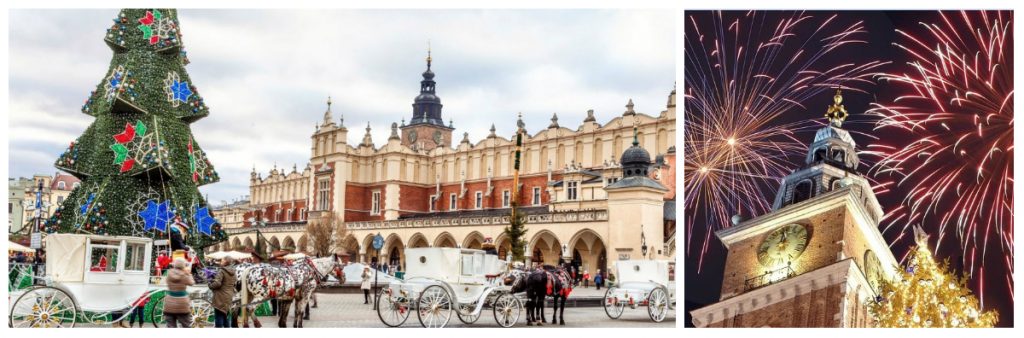 collage szilveszter Krakkóban